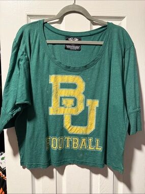Women’s Green Baylor University Football Scoop Neck Top